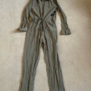Lulu's Sage Green Long Sleeve Jumpsuit